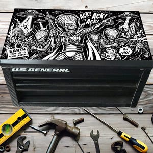 Mars Attacks Alien Theme Laser Engraving Files | Mini Toolbox SVG PNG (Digital Download)