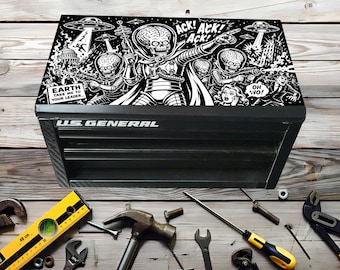 Retro Alien Theme Laser Engraving Files | Mini Toolbox SVG PNG (Digital Download)