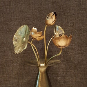 Fiore di loto / Fiore decorativo / Foglia di loto / Rame / Ottone / regalo per lei