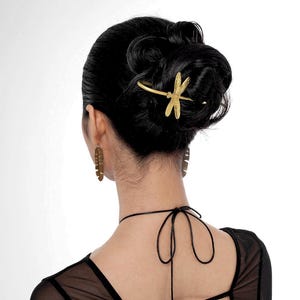 Brass Dragonfly Hair Pin | Gold Dragonfly Hair Stick | Dragonfly Jewelry | Insect Hair Comb | Wedding Hair Accessories