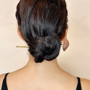 Pilz-Haarstab Messing Haarnadel | Kupfer Haarforke | Haarschmuck | Braut Haarnadeln | Handgeschnitzte Haarnadel | Geschenk für Sie