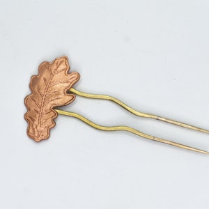Oak Leaf Hair Pin | Copper Hair Stick | hair accessories | hair barrette | Brass Hair Fork | Gift for girl