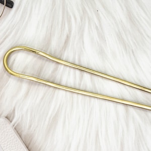 Handmade Brass Hair Fork: Simple U-Shape Hair Pin