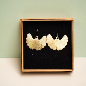 Ginkgo leaf earrings, Gold ginkgo leaf earrings, silver leaf earrings, perfect gift for her