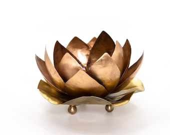 | de bougeoir Lotus Bougeoir en laiton | Tasse de bougie en cuivre | Porte-lotus à encens