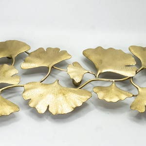 Handgemachter Ginkgo Blatt Untersetzer aus Massivem Messing: Dekorativer Heißer Topflappen