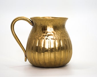Tasse en laiton de Santorin | Tasse en laiton faite à la main | Tasse à thé en cuivre | Tasse à café | poignée en laiton tasse | Vase en laiton | Cadeau de mariage | tasse vintage