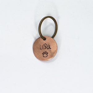 Brass Dog Tag | custom hand stamped dog tag | Pet ID tags | Personalized Pet Dog ID Tag | Copper Dog Tag