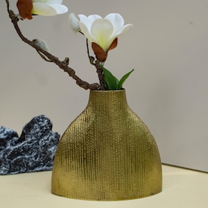 Handmade Carved Brass Flower Vase – Artisan Metalwork Home Decor & Elegant Gift-Flower Vase | Decorative Vase | Gold Vase | Small Vase