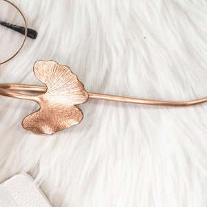 Hair Pin Hair Stick Ginkgo Brass Hair Pin Hand Carved Hair Fork Copper Hair Pin Hair Accessories Handmade Jewelry Gift For Her Copper Hairpin