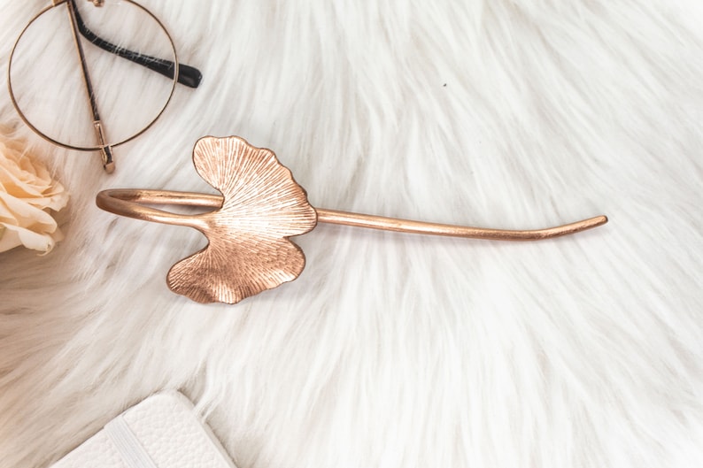 Hair Pin Hair Stick Ginkgo Brass Hair Pin Hand Carved Hair Fork Copper Hair Pin Hair Accessories Handmade Jewelry Gift For Her Copper Hairpin