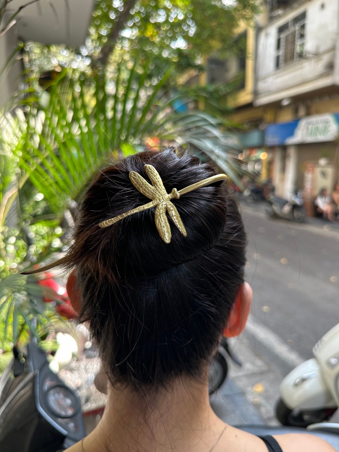 Brass Dragonfly Hair Pin Gold Dragonfly Hair Stick Dragonfly