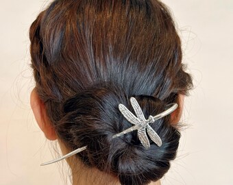 Silverplated Moon Hair Pin: Brass Planet Hair Stick, Handmade Hair