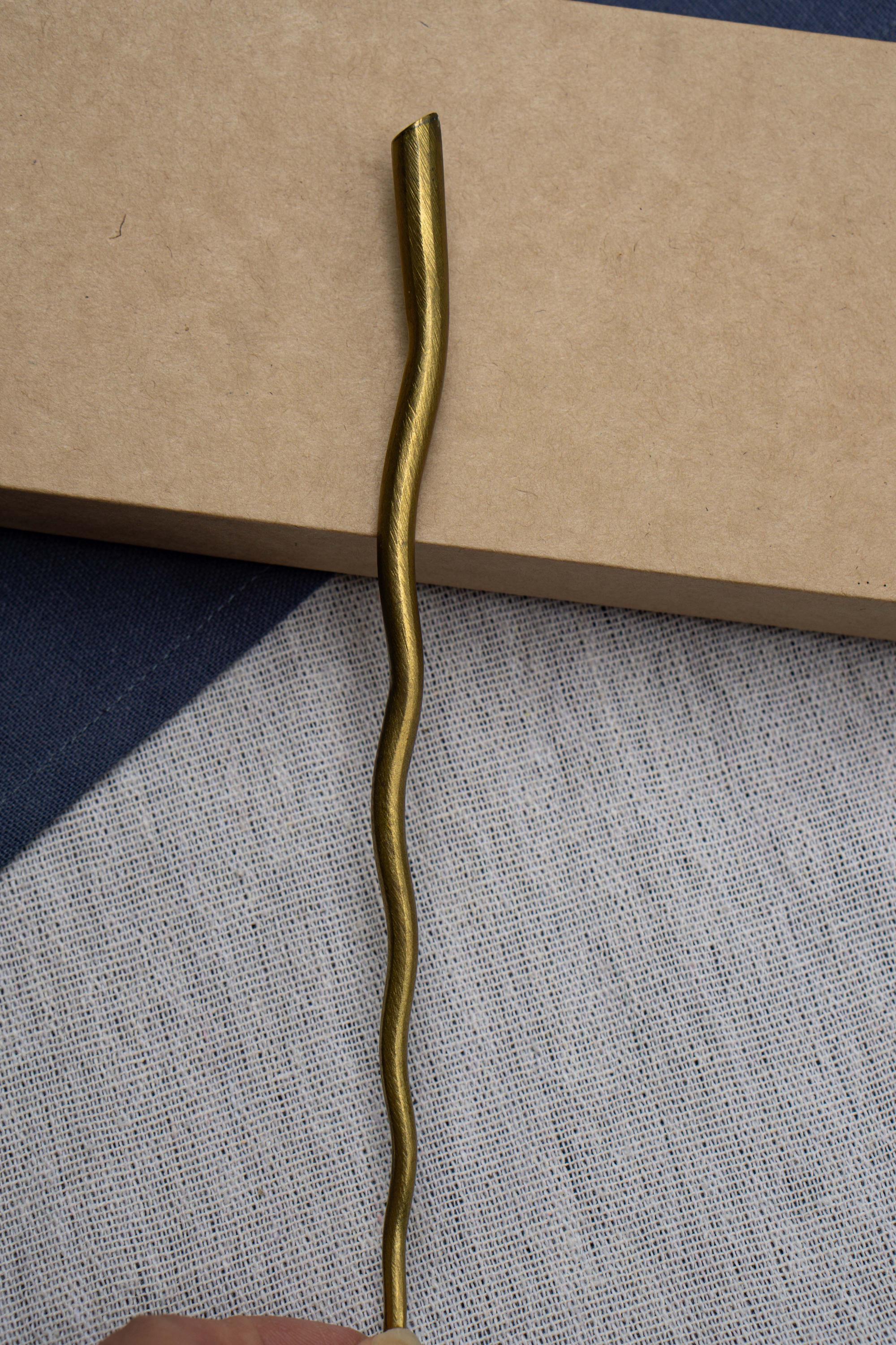 Wave Hair Pin | Brass Hair Stick | Handmade Hair Pin | Gift