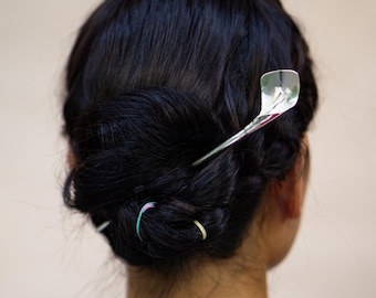 Silverplated Calla Lily Hair Pin: Handcrafted Brass Wedding Hair Accessory