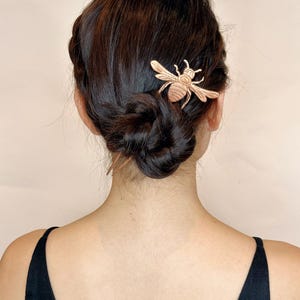 Épingle à cheveux en cuivre Abeille | Fourche à poils d&#39;abeille en laiton | Peignes décoratifs | Bijoux Abeille | Épingle à cheveux de mariage