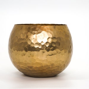 Hammered Brass Candle Holder: Handmade Wedding Centerpiece