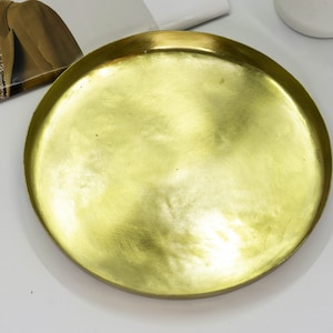 Brass Tray | Serving Copper Tray | Coffee Table Tray | Decorative tray | Round Tray | Candle Tray| Gold Tray | Christmas Decor, Gift