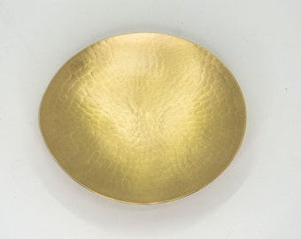 Hammered Brass Dish | Jewelry Brass Tray | Wedding Ring Dish | Gold Brass Dish, Oval Tray, Serving Tray,  Anniversary Gift, Wedding Gift