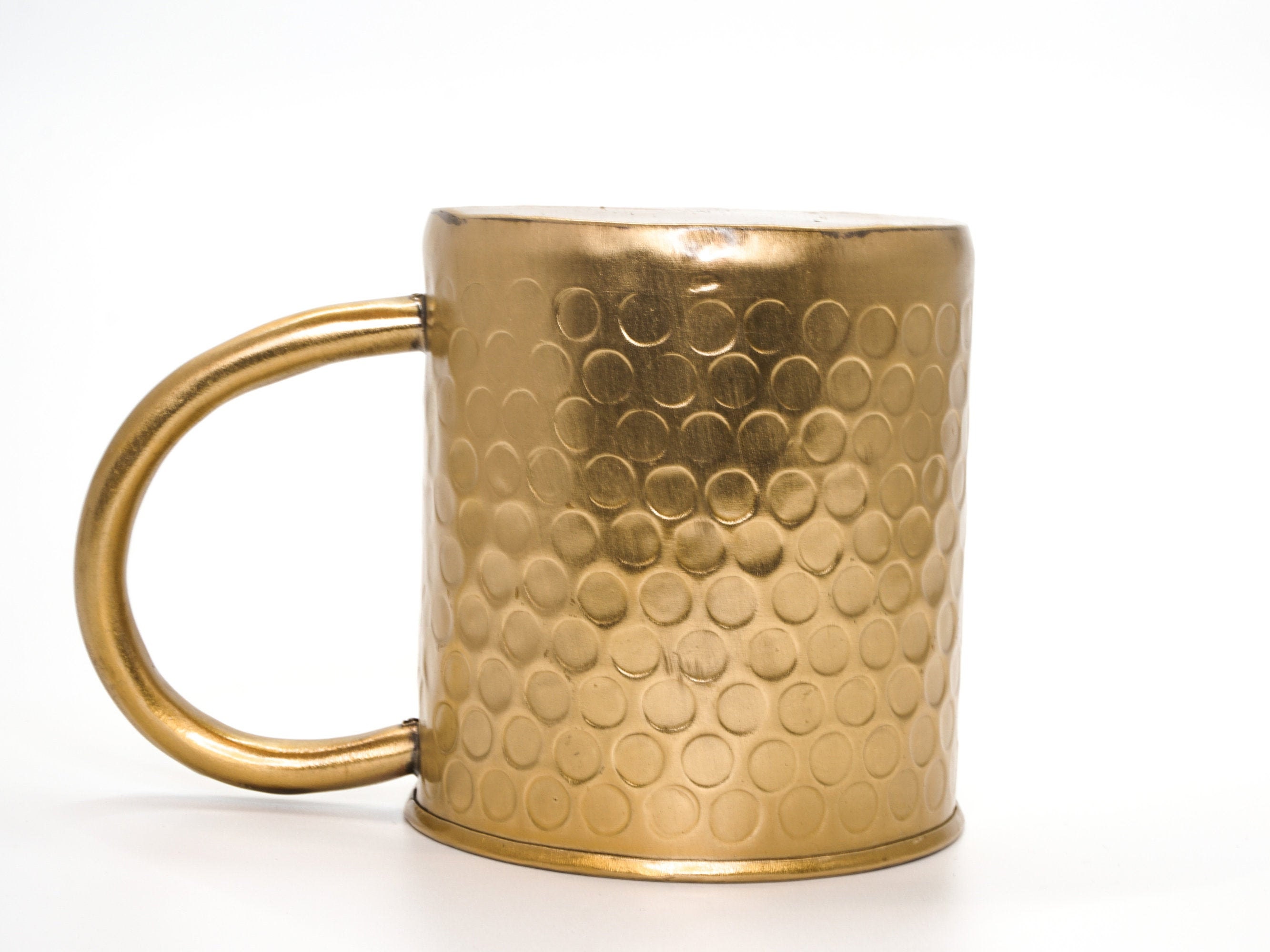 Brass Beer Mug Large Cylindrical Brass Mug Vintage Home Etsy