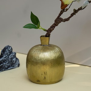 Carved Brass Vase | Flower Vase | Decorative Vase | Bud Vase | Gold Vase | Small Vase | Christmas decoration