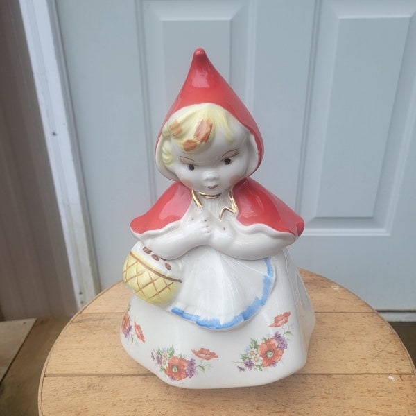 Hull Little Red Riding Hood Cookie Jar 1940s It Measures 8"Across x 8"Front to Back x 12-1/2"H