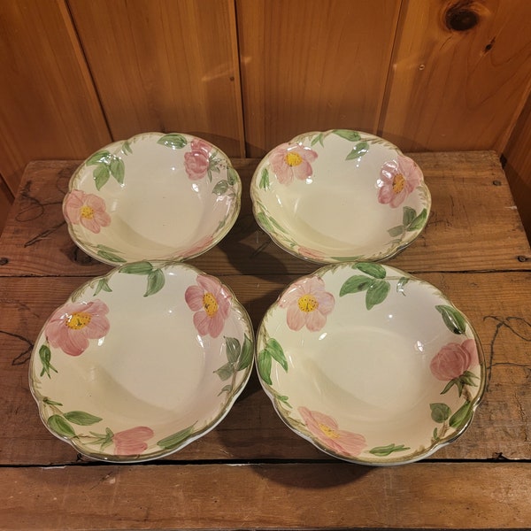 4 Franciscan Desert Rose Dessert Bowls. TV Back Stamp. They Measure 5-7/8"W