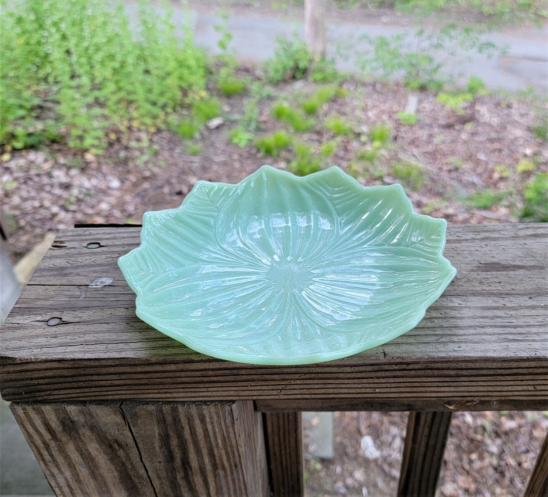 Fire King Jadeite Lotus Leaf Plate. 81/8w Etsy