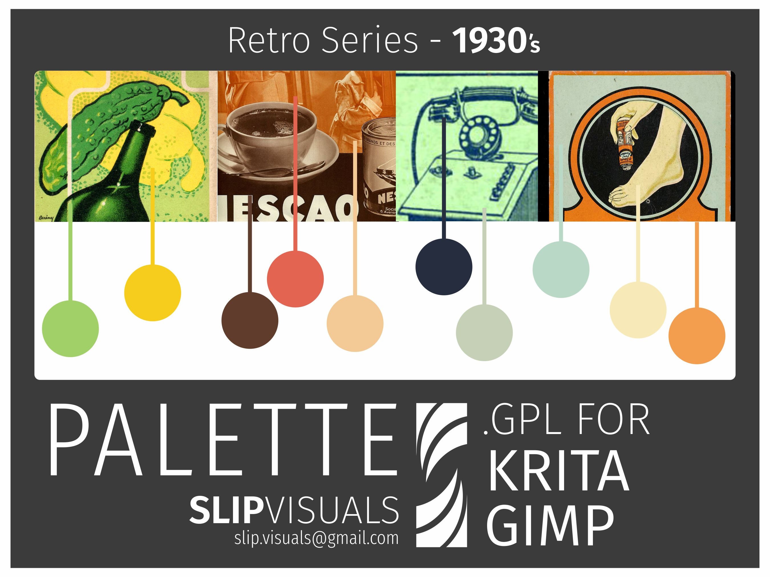 KRITA Retro Color Palette 30's Vintage Colour Swatch Etsy