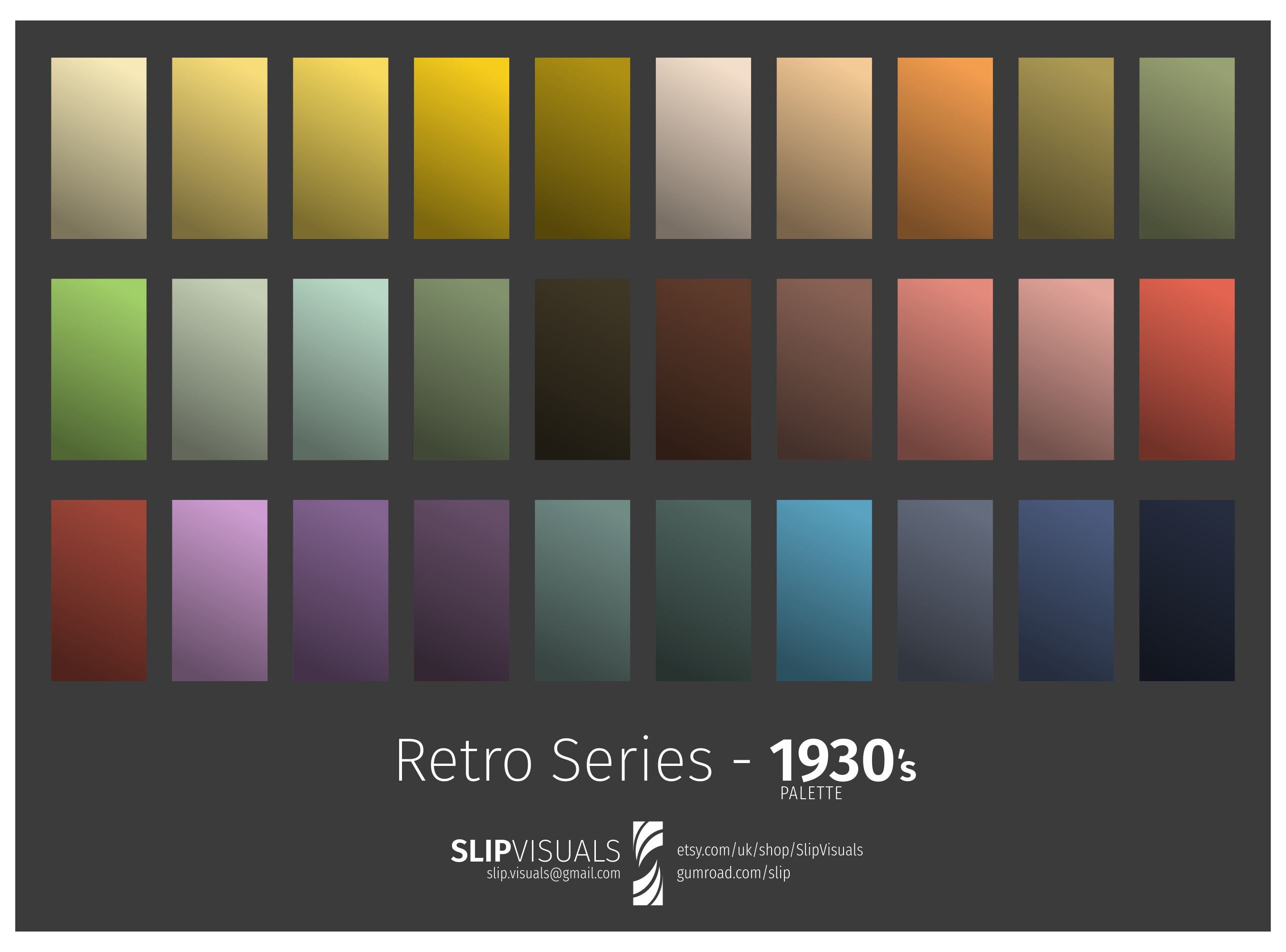KRITA Retro Color Palette 30's Vintage Colour Swatch Etsy