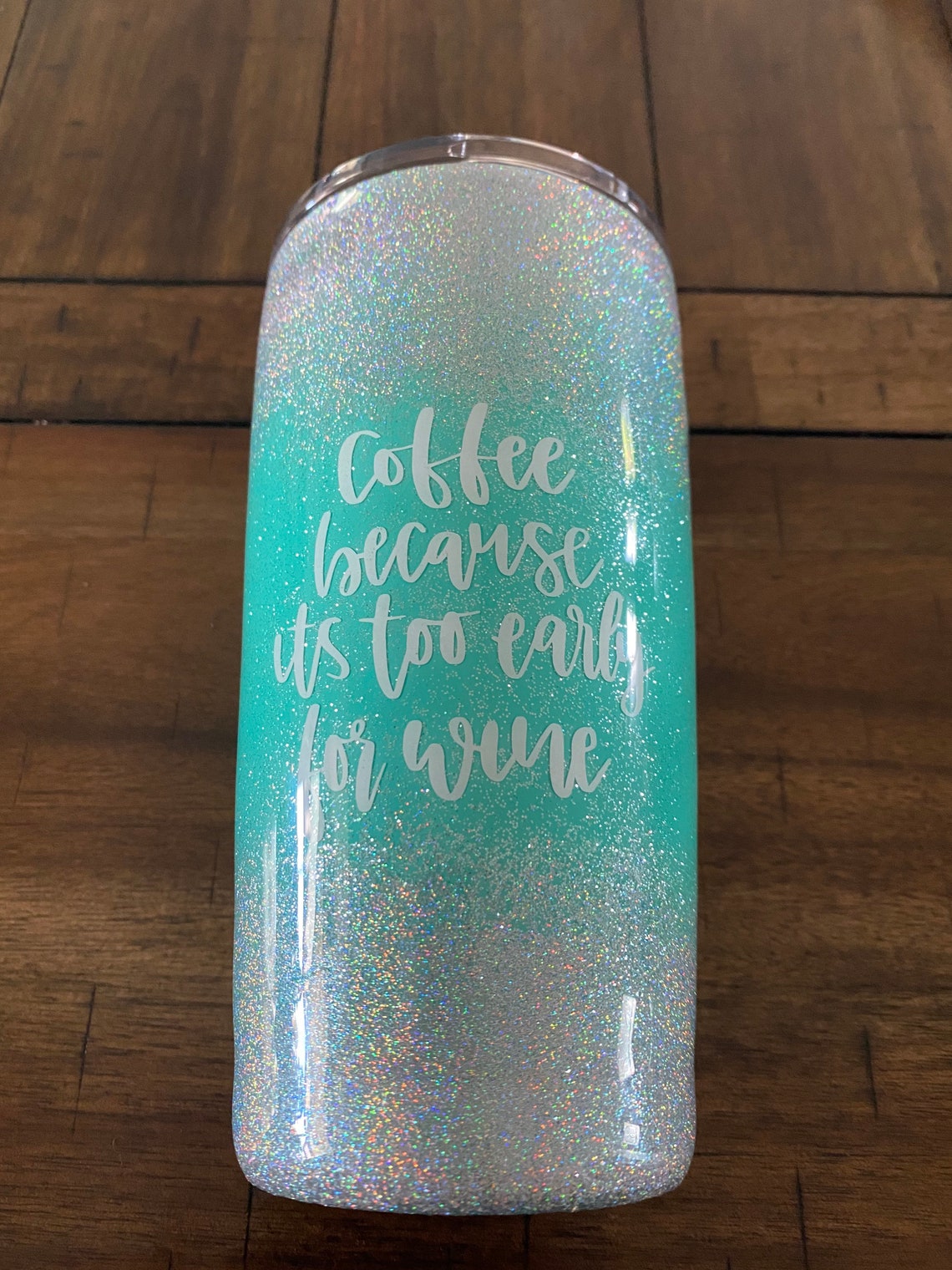 Yeti Teal & glitter coffee 20oz tumbler Etsy