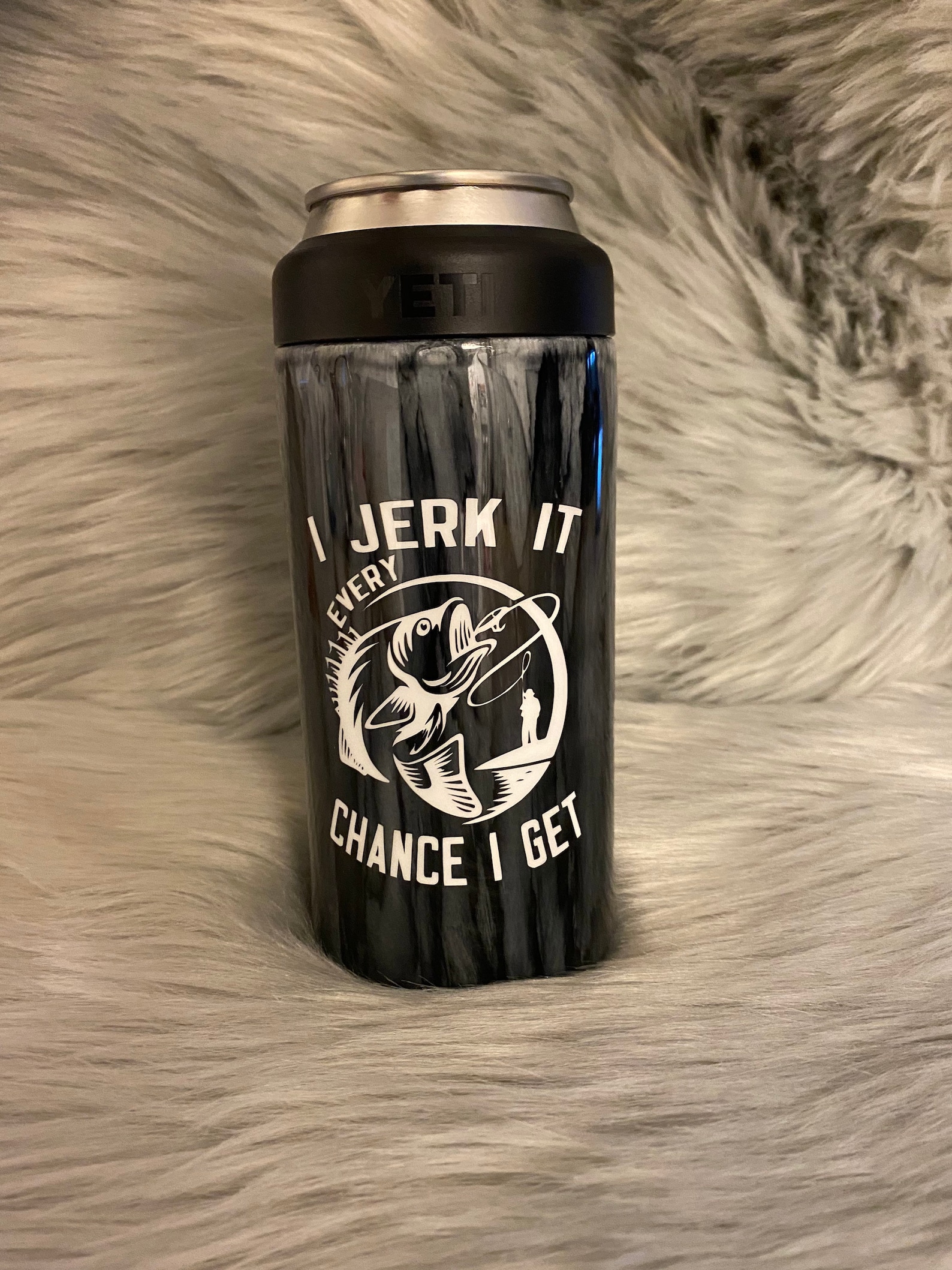 Yeti Slim Can Bass Fishing Coozie Etsy