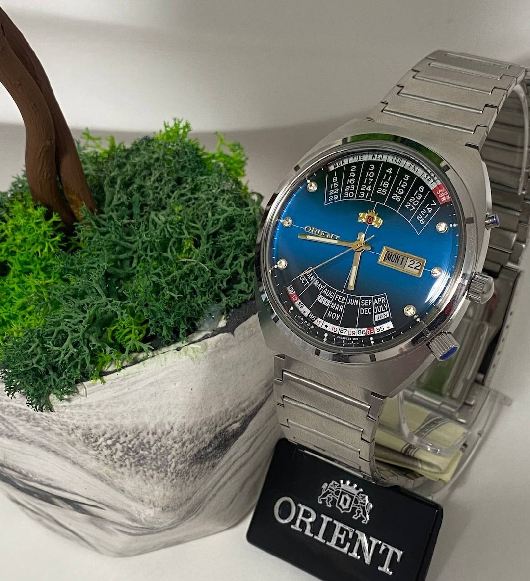 Watch Orient College Perpetual Multi Year Calendar Automatic Japan BLUE New Etsy