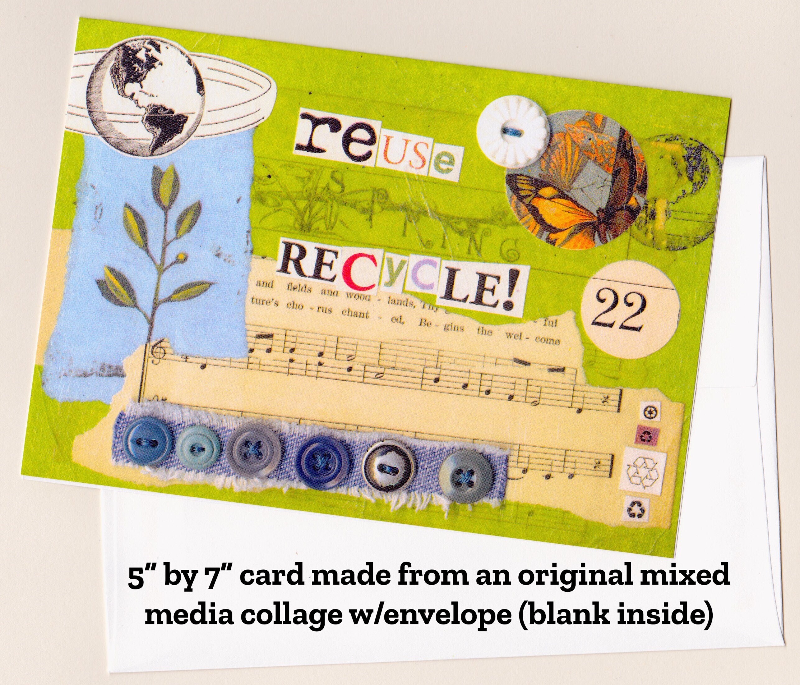 Reuse Recycle Greeting Card Etsy