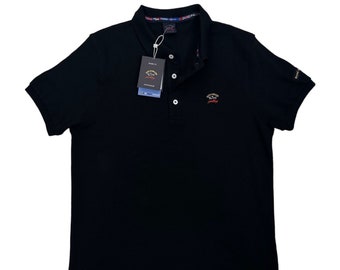 polo men's paul shark black