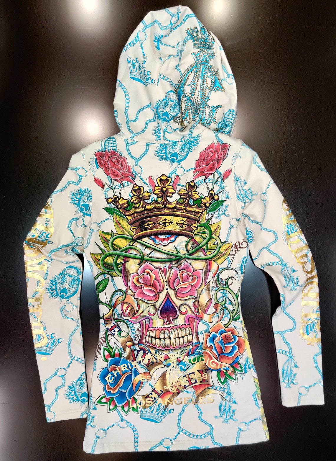 orange ed hardy hoodie