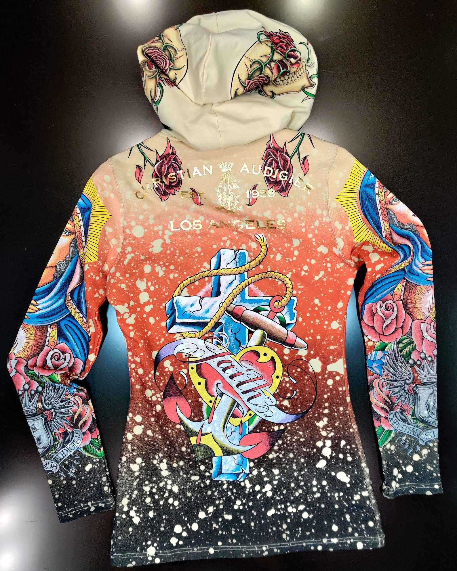 ED HARDY by Christian Audigier Women Hoodie Sweatshirt Sz. S Etsy