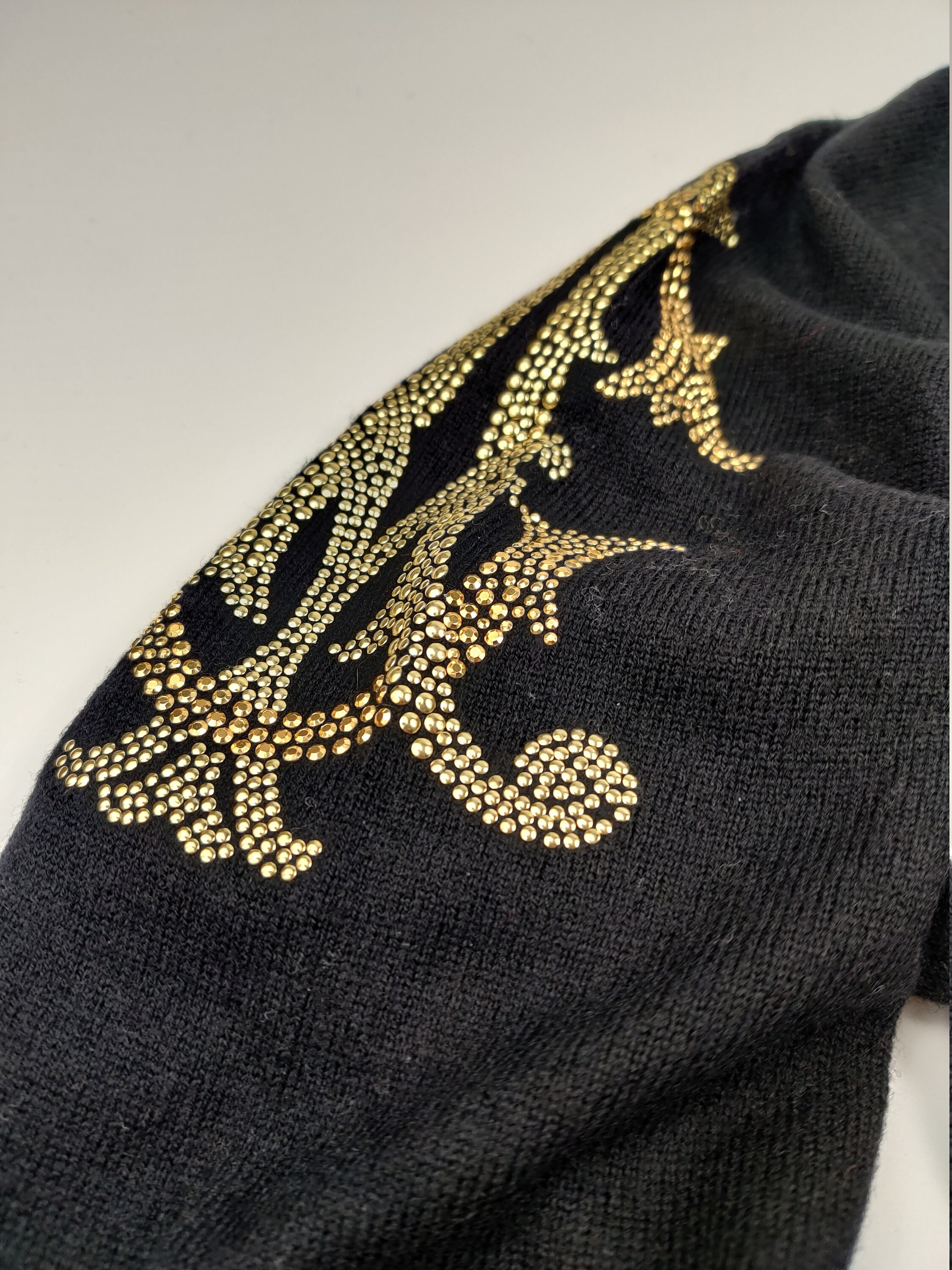 Ed Hardy Men Wool Hoodie Sweatshirt Sweater Pullover by Shirt Christian Audigier - Large