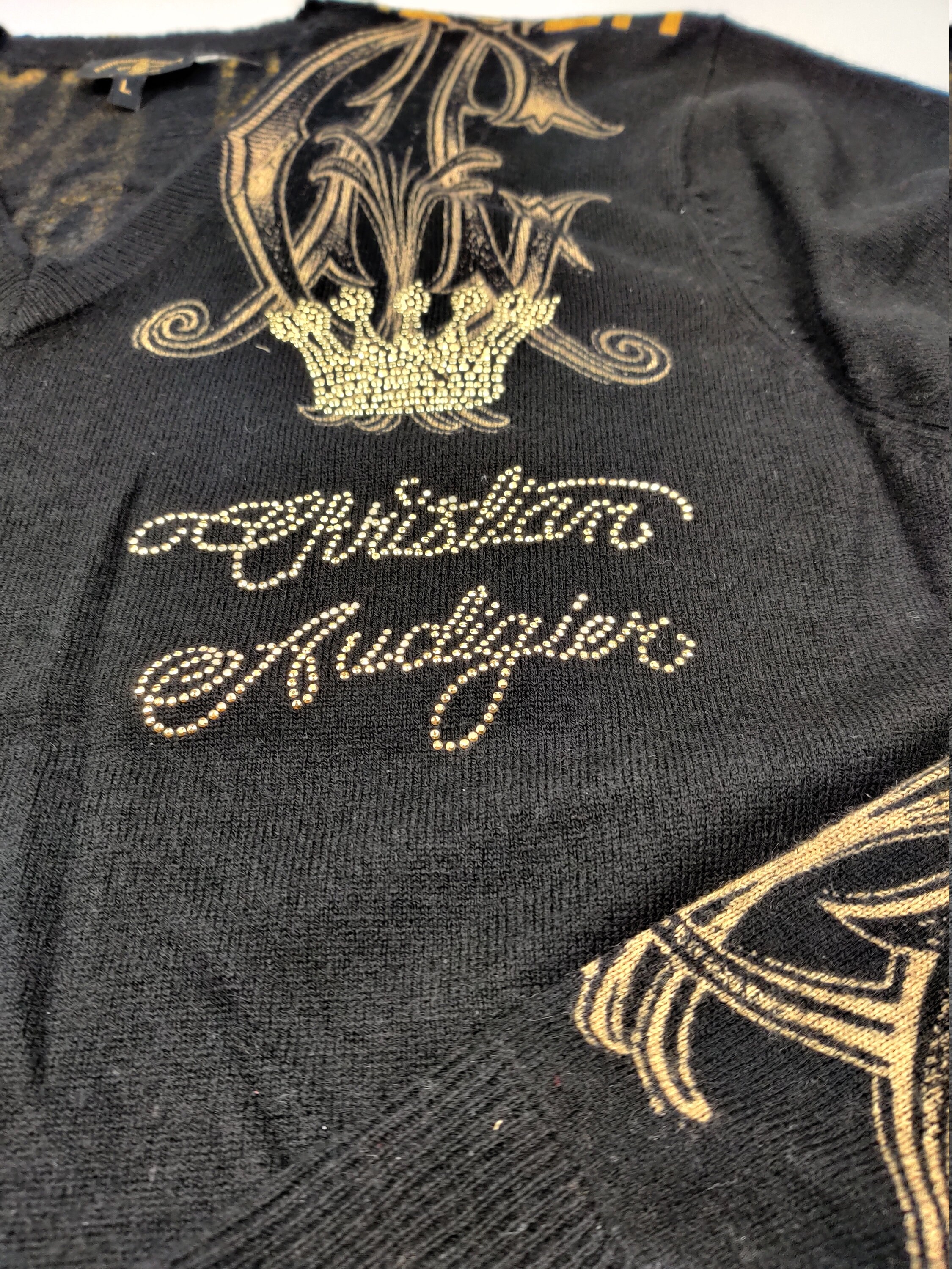 ED HARDY Men Wool Hoodie Sweatshirt 