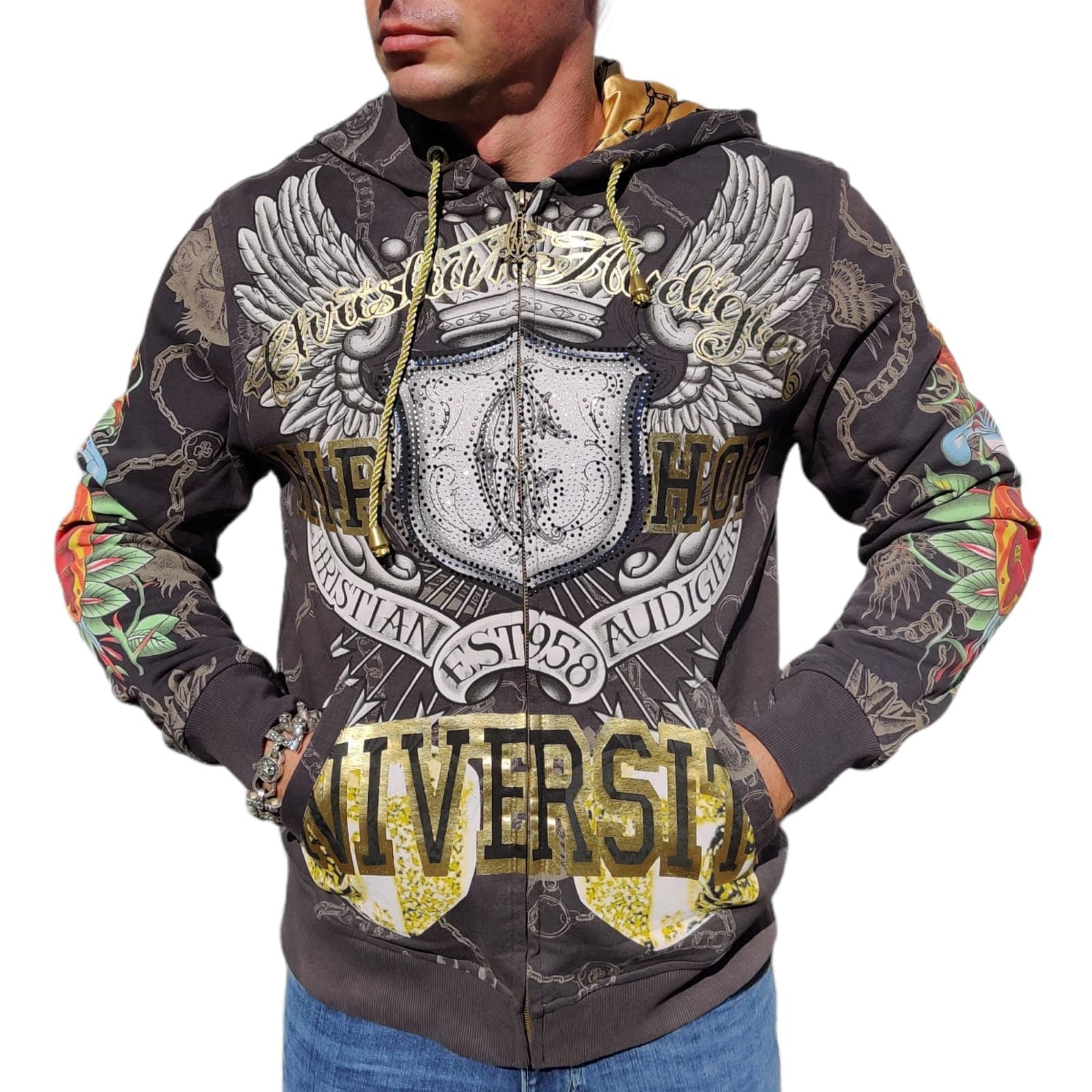 ED HARDY Sudadera con capucha para hombre Christian Audigier - Etsy España