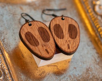 Alien Earrings | Mahogany Laser Cut Jewelry