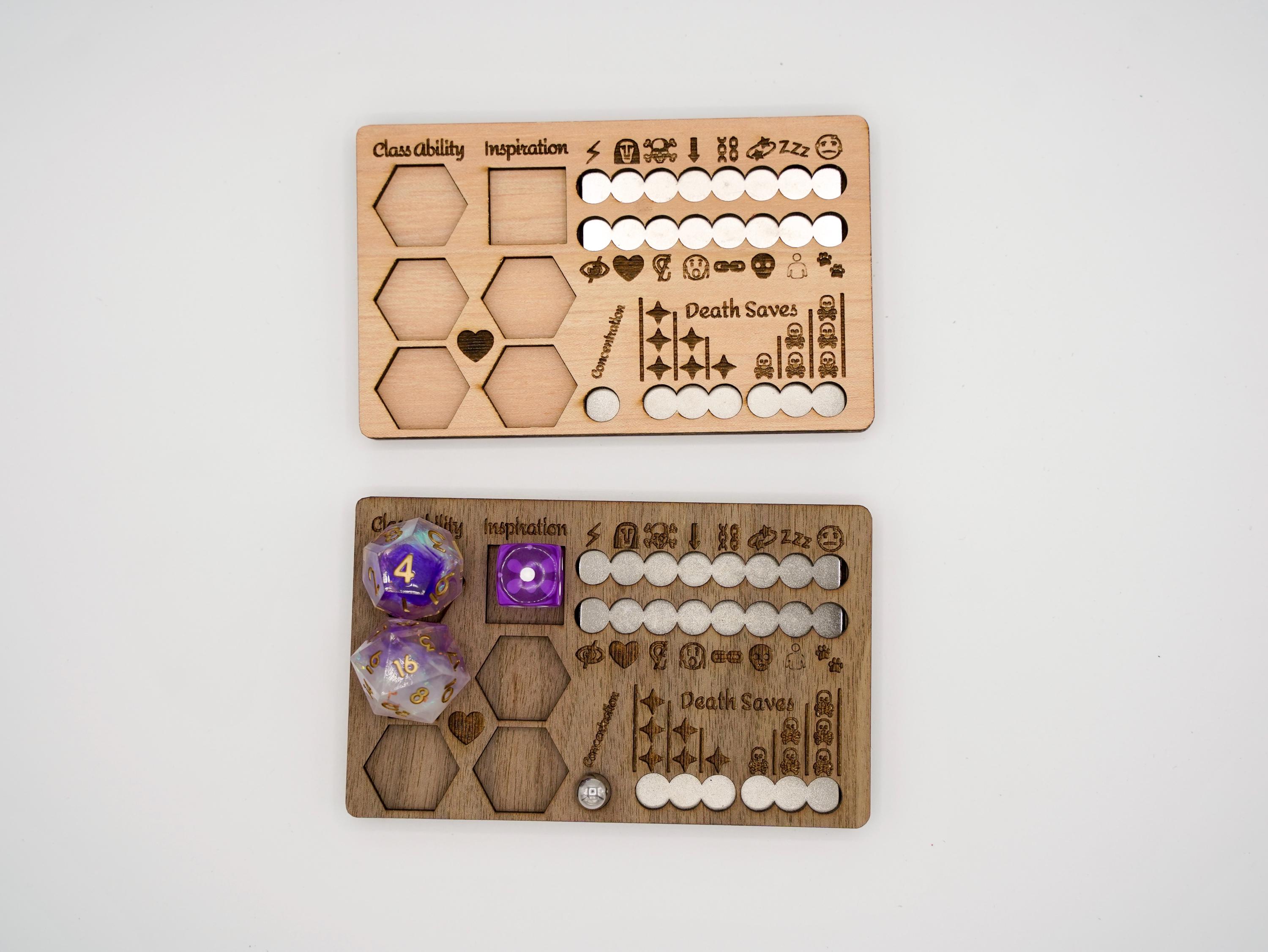 Wooden RPG HP & Combat Tracker Board – Tabletop Character Resource ...