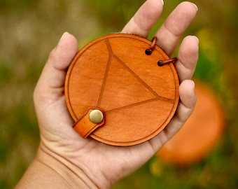 Circle Leather Notebook for Cosplay | Fantasy Mini Sketchbook | Round Leather Journal Prop