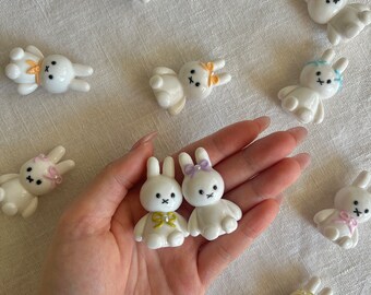 Small coquette Miffy polymer clay figurine