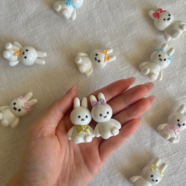 Small coquette Miffy polymer clay figurine