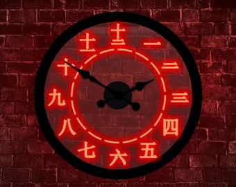 Kanji wall clock, Japanese wall clock, Kanji wall art, Zen wall clock, Asian wall clock, Modern wall clock, Unique wall clock,Wall clock led