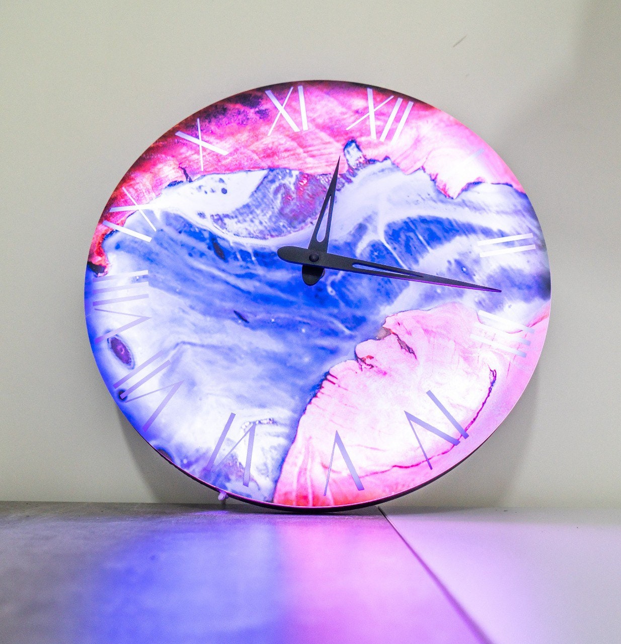 Wall Clock Modern Led, Wall Clock Neon, Wall Clock Led, Wall Clock With ...