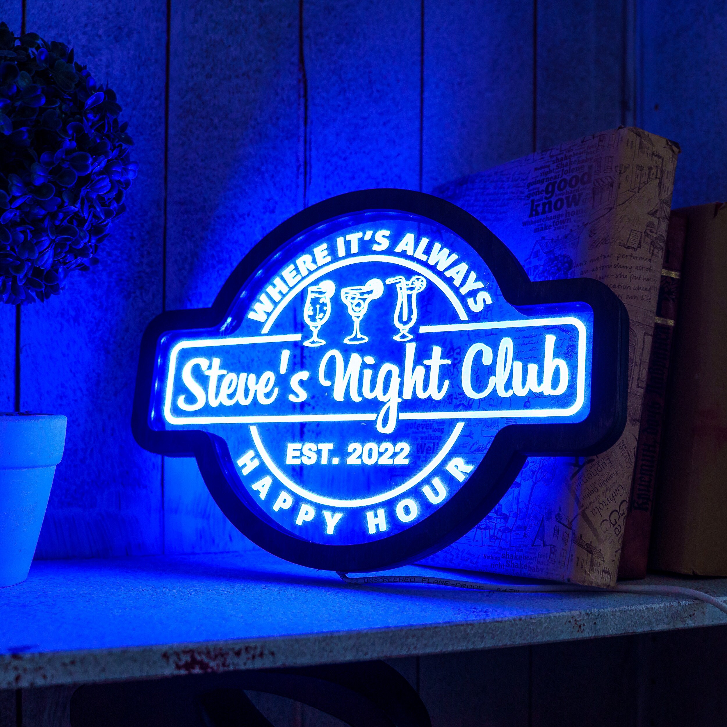 Night Club Neon Sign Night Club Led Sign Night Club Light Etsy