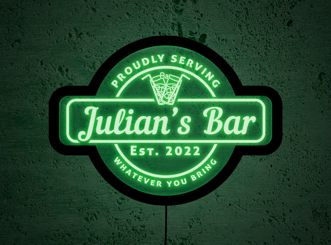 Custom Bar Light Sign Custom Led Sign Bar Bar Light up Sign Etsy