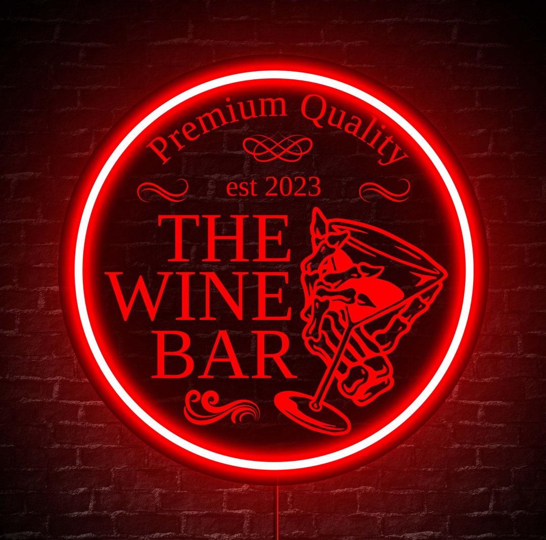 Custom Wine Bar Sign Personalized Wine Bar Sign Bar Neon Etsy